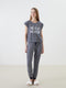 Crew Neck Striped Women's Pajamas Set